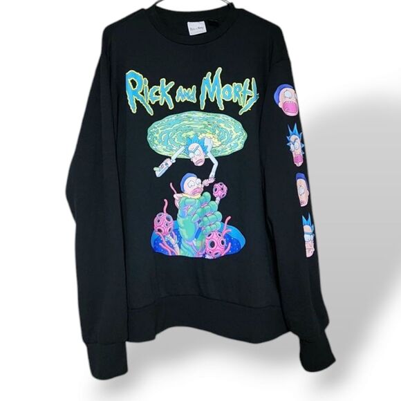 Rick and Morty Black Graphic Sweatshirt - Picture 1 of 4